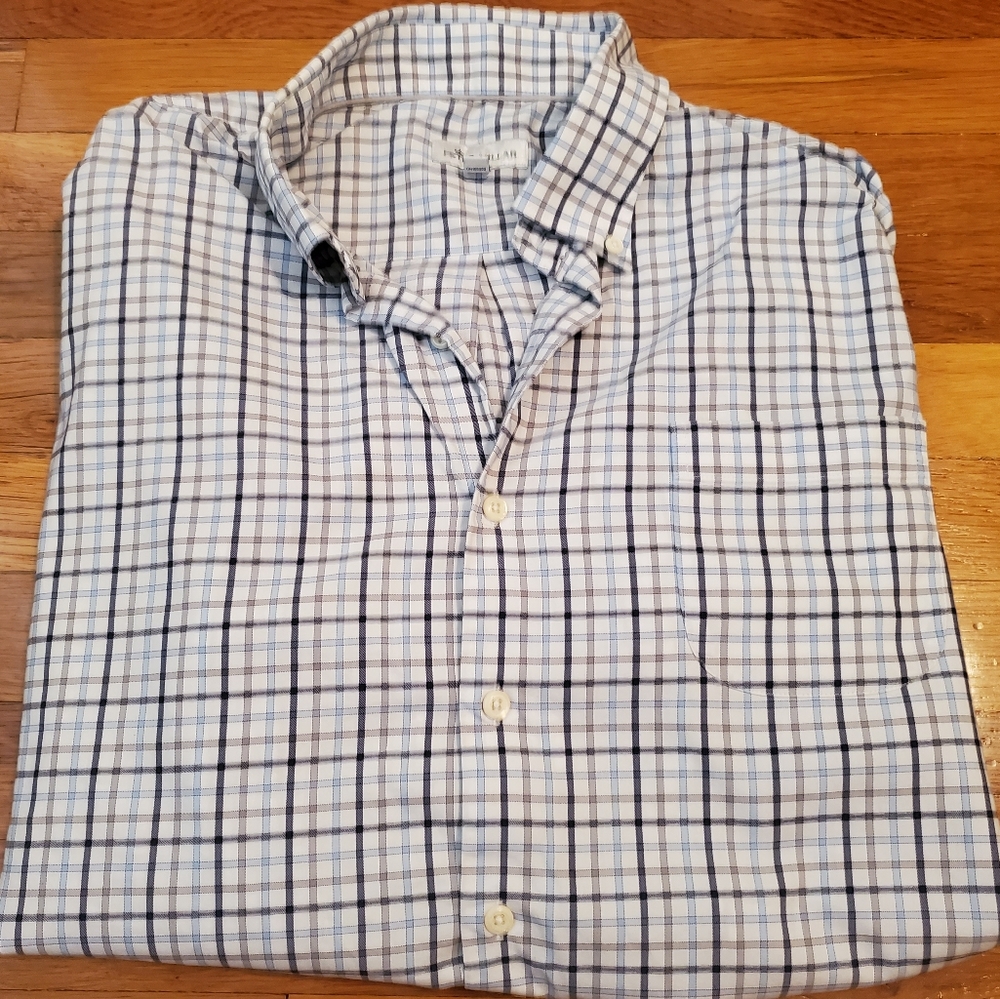 Peter Millar Checkered Long Sleeve Button Down Dress Shirt